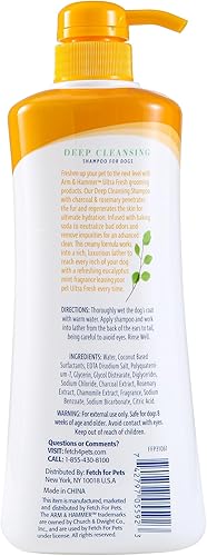 Miniatura 24 de Arm & Hammer Ultra Fresh Champú desenredante 2 en 1 + acondicionador, aroma a pera de pepino, baño para perros con aceite de coco, bicarbonato