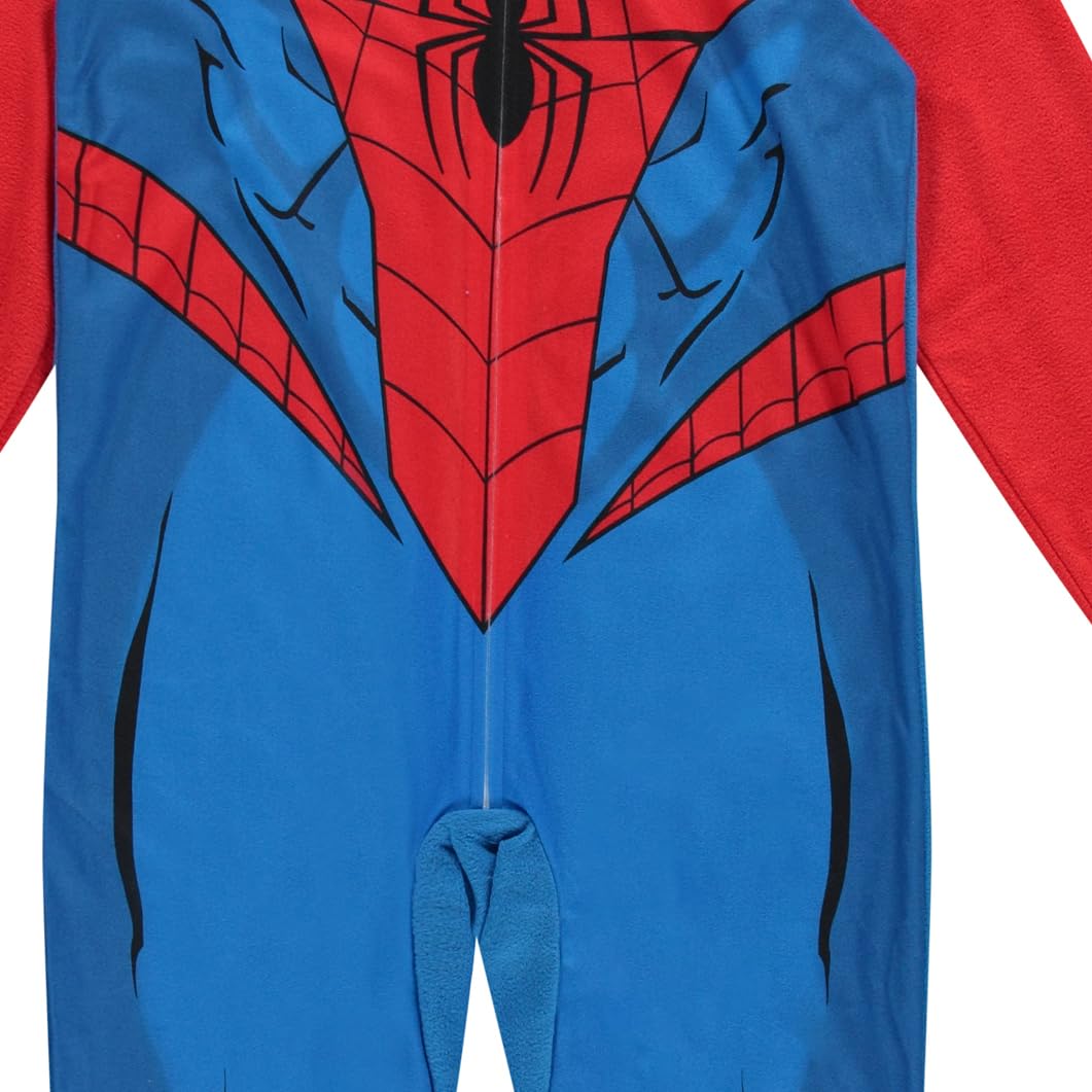 Marvel Set pigiama Spiderman per ragazzi, a maniche lunghe, con cappuccio, motivo Spiderman, Mile Morales