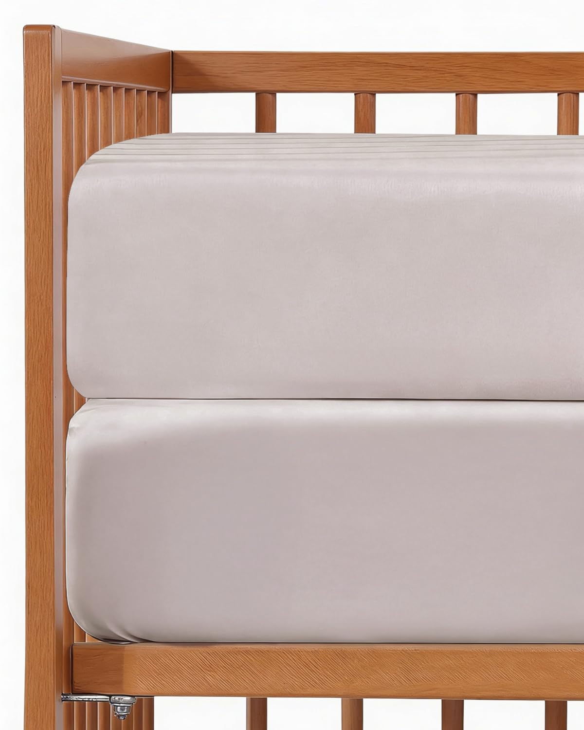 Baby Crib Sheets - Pack of 2 Fitted Sheets for Standard Crib - Stone Grey