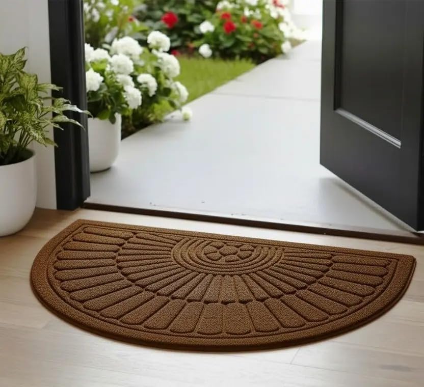 Premium Half-Round Heavy-Duty Anti-Skid Entrance Door Mat for Indoor and Outdoor Use, Durable Dirt-Trapping Floor Mat for Home, Apartment, Office, Porch, Patio, and Front Door Entryway-picture-32