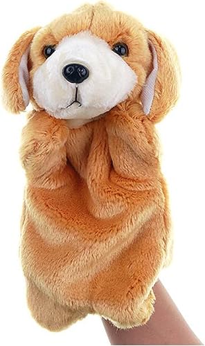 Títeres de peluche para perros y cachorros, juguetes de peluche para contar historias imaginativas (blanco)
