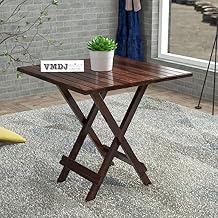 VMDJ Foldable Wooden Coffee Table & Stool – Compact Furniture for Home, Garden, Outdoor, Living Room (1, Coffee (Square), Standard)
