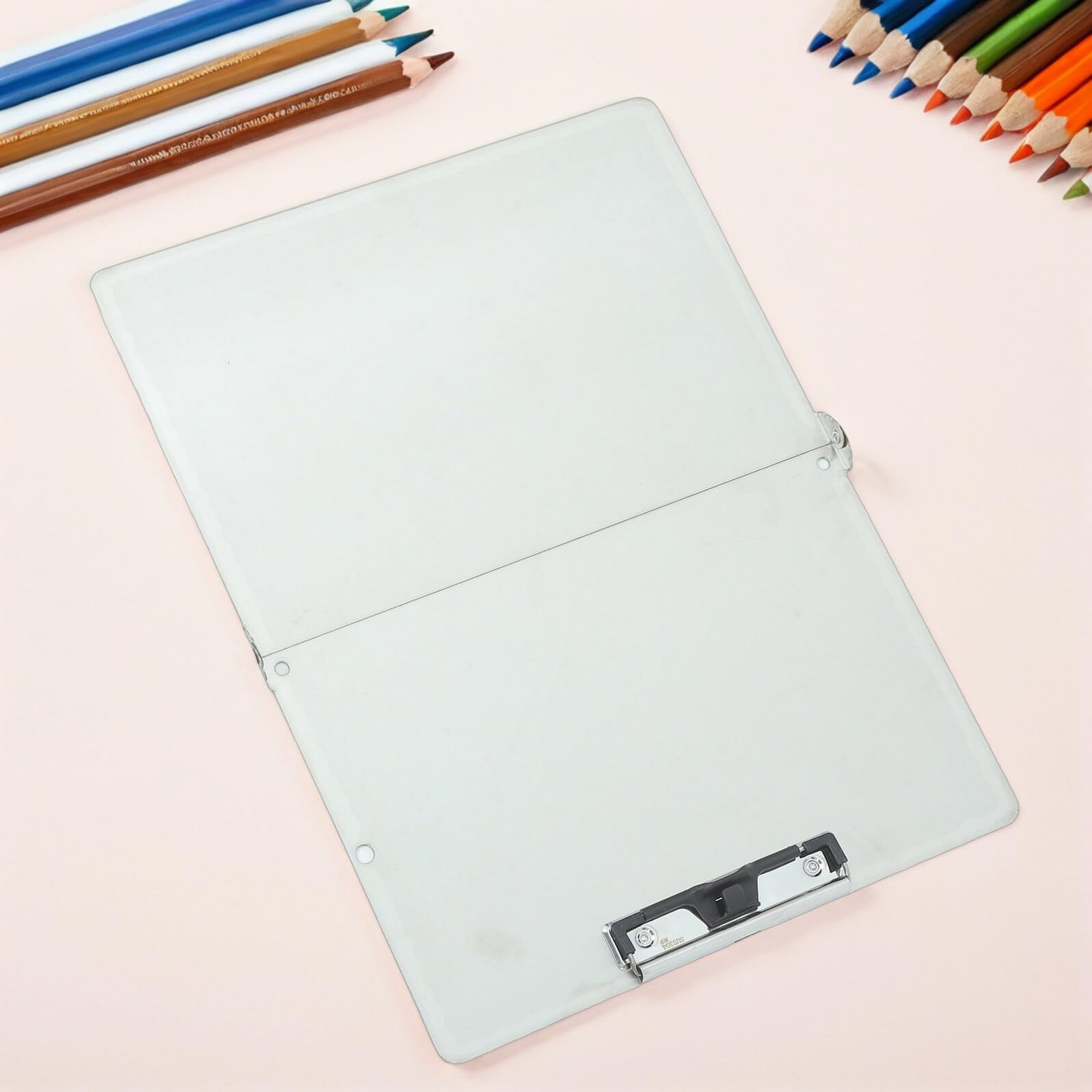 SHINEOFI Cartelletta Pieghevole in Acciaio Inossidabile con Design Ergonomico e Angoli Arrotondati, Stile Ultraslim per Manager e Studenti Durante Riunioni in Caffè o Lavoro Sul Campo