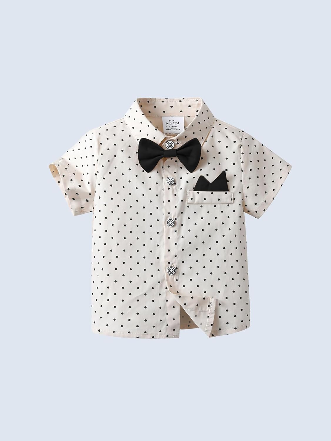 Baby Boys Shorts Sets,Infant Shirt + Shorts + Bow Tie + Suspenders,Toddler Summer Gentleman Outfits - Image 5