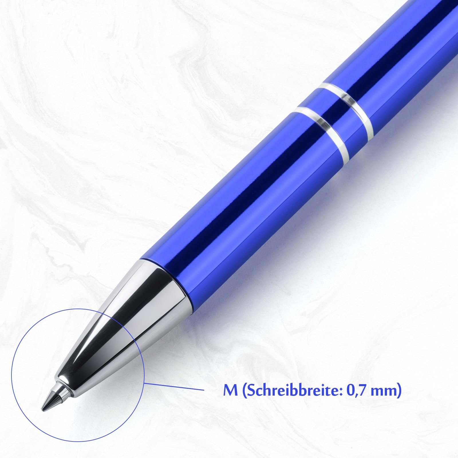 100er Personalisierter Kugelschreiber mit Gravur, 2in1 Hochwertiger Metall-Kugelschreiber mit Touchpen, Werbegeschenk für Unternehmen, Geschenk für Studenten Lehrer Kollegen, Blau Tinte