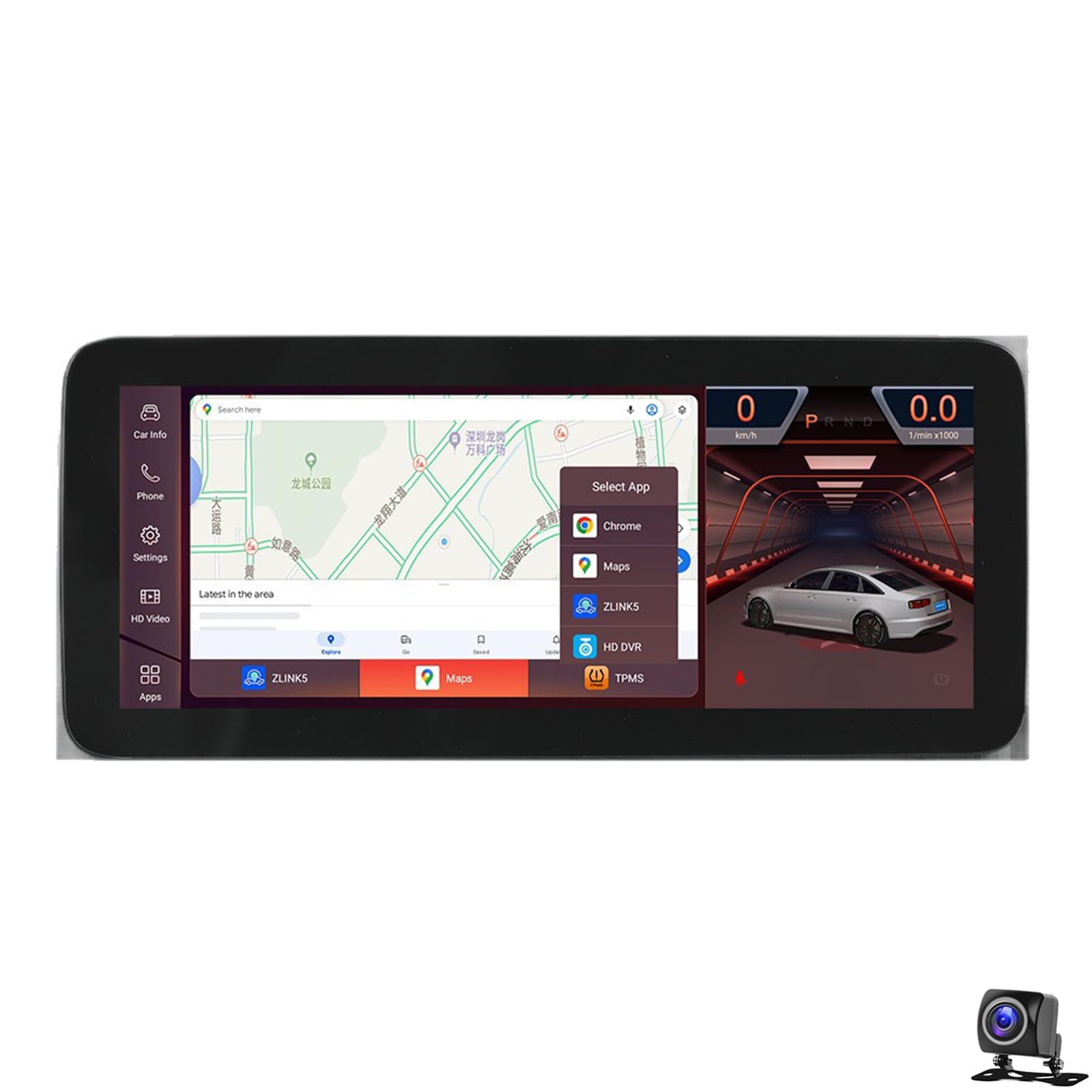 LiteGauge for A8 D4 2011-2017 Car Radio Stereo Multimedia Touchscreen Support Wireless Carplay Android Auto Bluetooth Upgrade GPS Navigation Mirrorlink Backup Camera(Size:8 CORE 4+64G,Color:12.3inch)