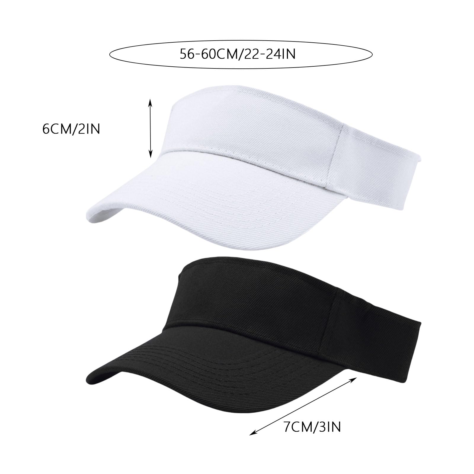 GWAWG 2 szt. czapka przeciwsłoneczna, daszek golfowy dla kobiet, damska czapka z daszkiem w kucyk, sportowa czapka outdoorowa, gładka, regulowane czapki golfowe tenisowe dla mężczyzn czarna, Czarny