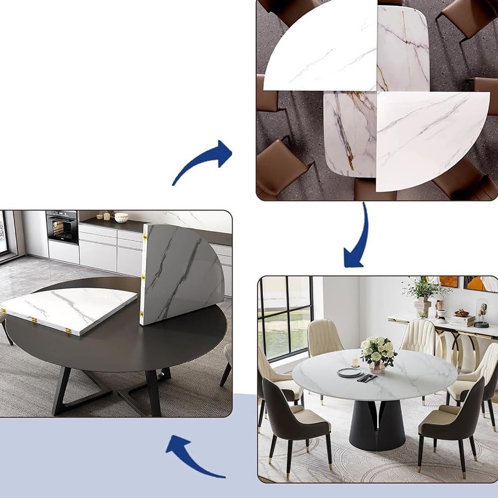 Piano Tavolo Da Pranzo Pieghevole Da 100 A 240 Cm Prolunga Da Scrivania Rotondo, Grande Piano Portatile Per La Trasformazione Della Scrivania(180cm/71in)