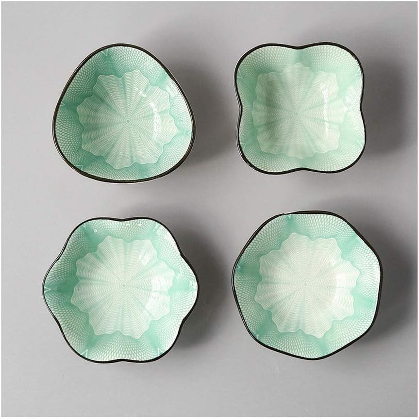 Sauce Dish Ramekin Dishes, Porcelain Ramekins Round Shape, 4 Pack Bowl Sets, Sleek Ramekin Porcelain Set for Home & Commercial Use Spice Saucers (Color : B) (A)