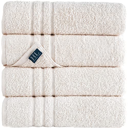 Hammam Linen Sea Salt Cream Bath Towels 4-Pack - 27x54 Soft and Absorbent, Premium Quality Perfect for Daily Use 100% Cotton Towel 600 GSM Hammam Linen Sea Salt Cream Bath Towels 4-Pack - 27x54 Soft and Absorbent, Premium Quality Perfect for Daily Use 100% Cotton Towel 600 GSM