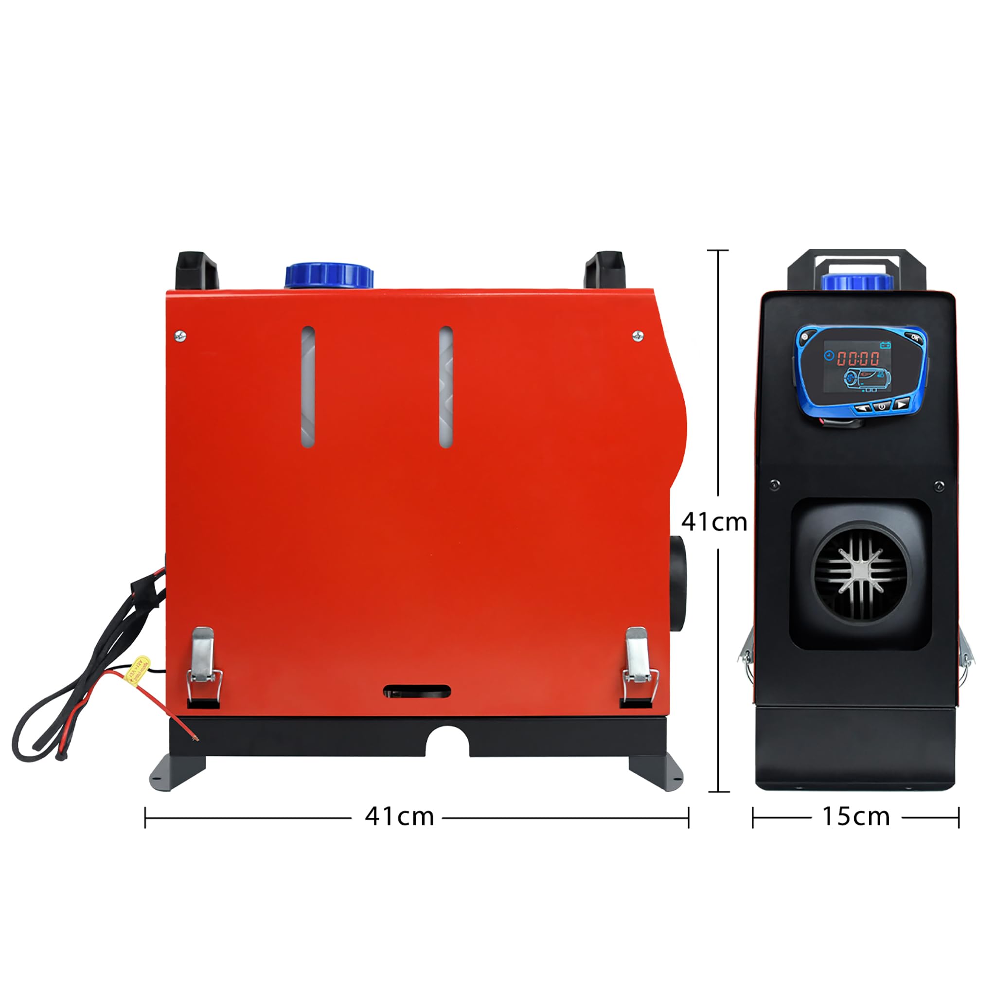 UISEBRT Calefacción Estacionaria Diesel 8KW 12V, Calentador de Aire Diesel con Control Remoto, Monitor LCD para Coche RV Barcos Camiones, Rojo - Estilo A