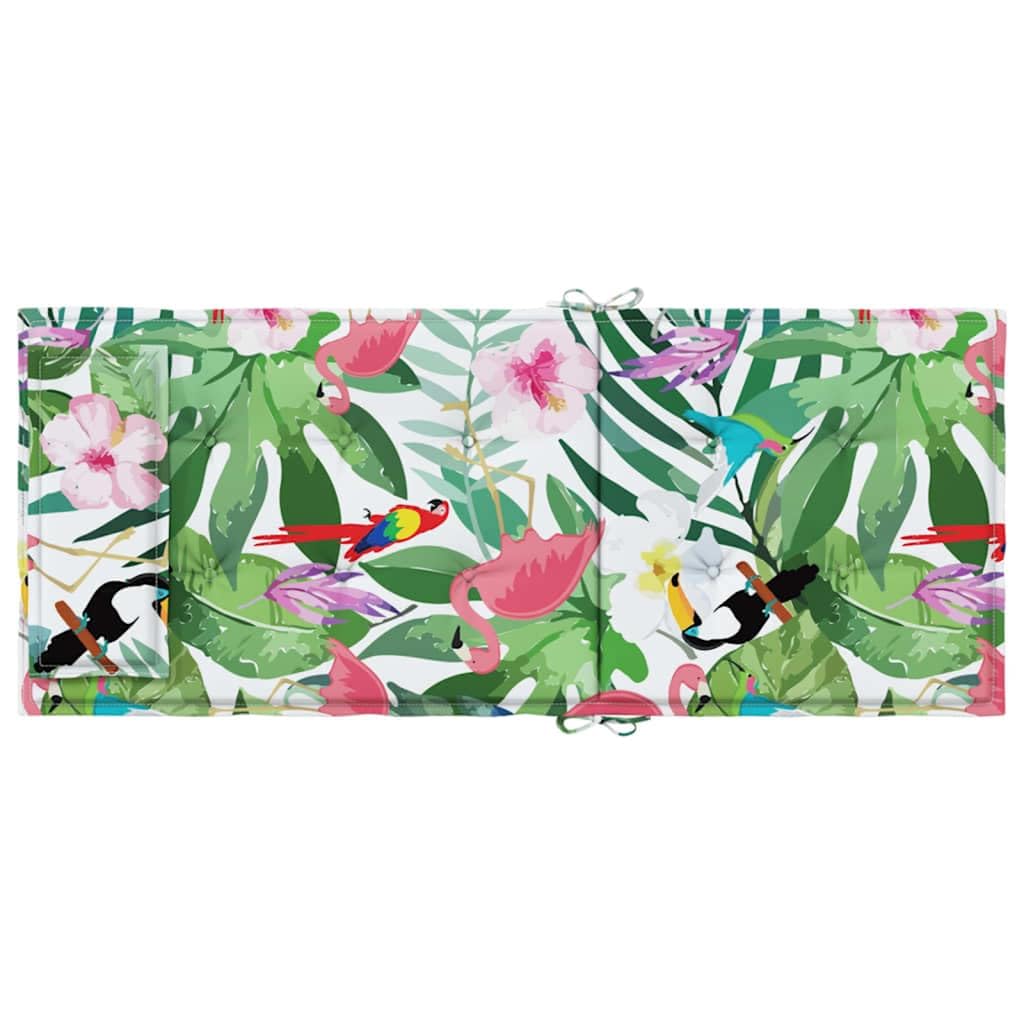 4er Set Hochlehner-Auflagen Mehrfarbig – Komfortable Gartenstuhlkissen 120x50x3 cm aus Oxford-Gewebe – Wasserabweisende Polsterauflagen mit Blumen-Motiv für Gartenstühle und Hochlehner