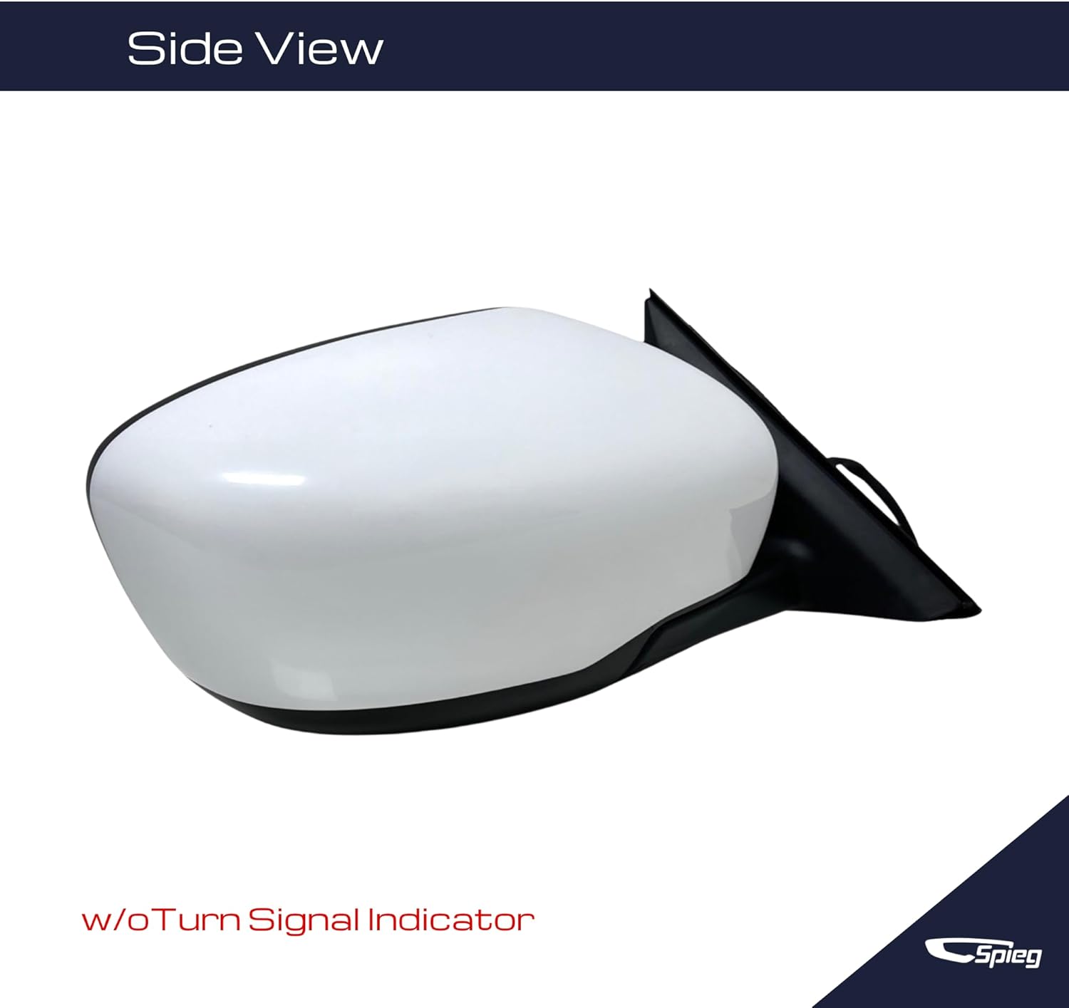 Spieg Passenger Side Mirror for 2014-2020 Nissan Rogue Power Adjustment Non-Heated Glass Manual Folding White 3 Pins Right NI1321267