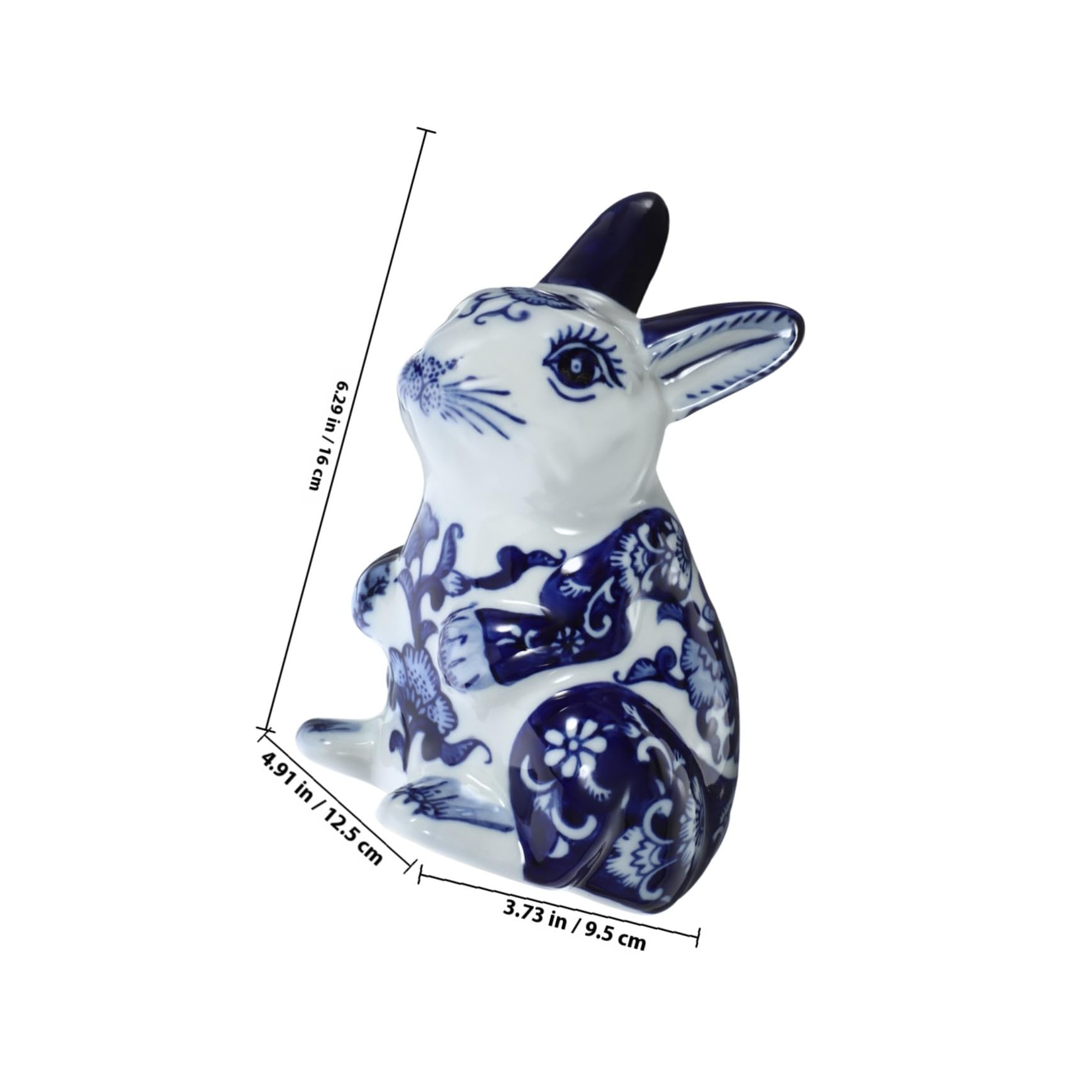 DOITOOL Figurine de Lapin Ornement Élégant en Céramique Bleu Clair Style Chinois, Décoration Adorable pour Bureau ou Salon pour Pendaison de Crémaillère