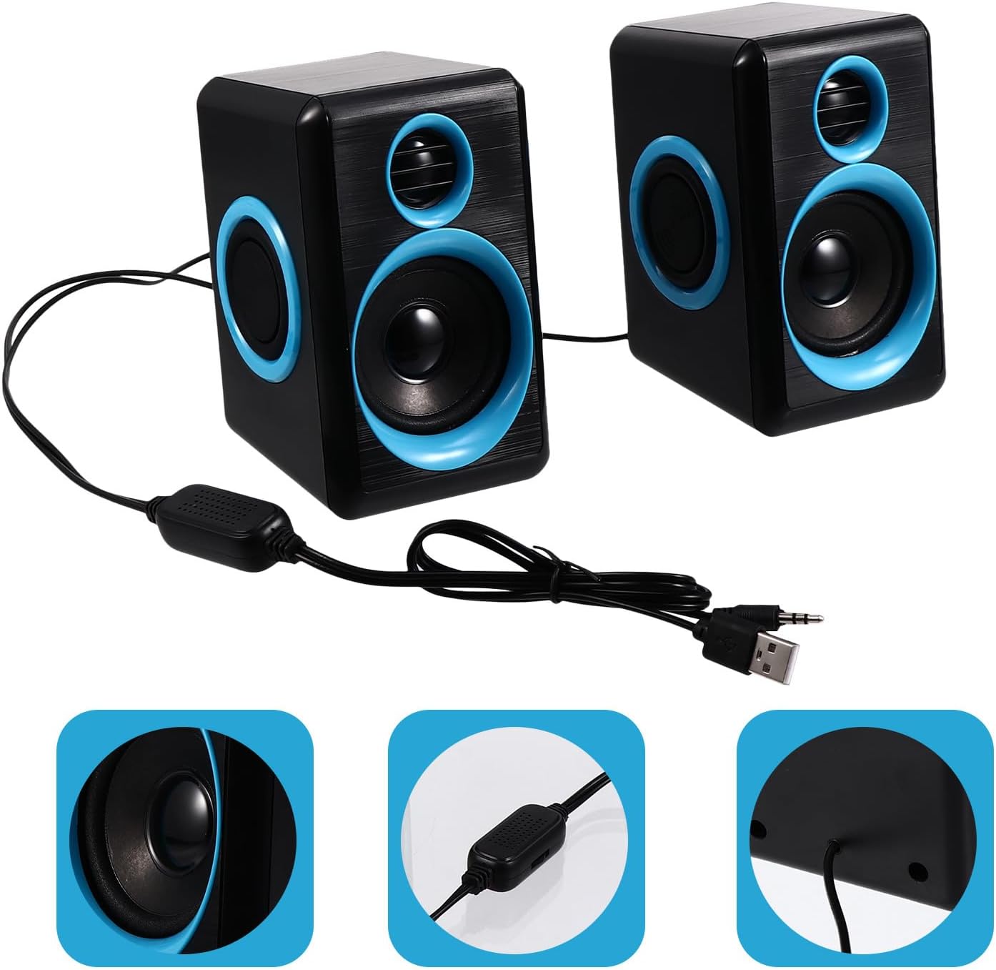 Mini USB 2.0 Desktop Computer Speaker Set Compact Surround Sound Speakers for Laptop and Notebook Suitable for Home Office Use Dc 5v