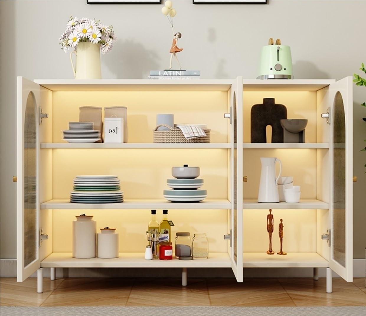 Simple Modern Sideboard, Wooden Storage Cabinet Wine Cooler Display Case for Kitchen MINGPING (Color : Net Hole 80x30x90cm)