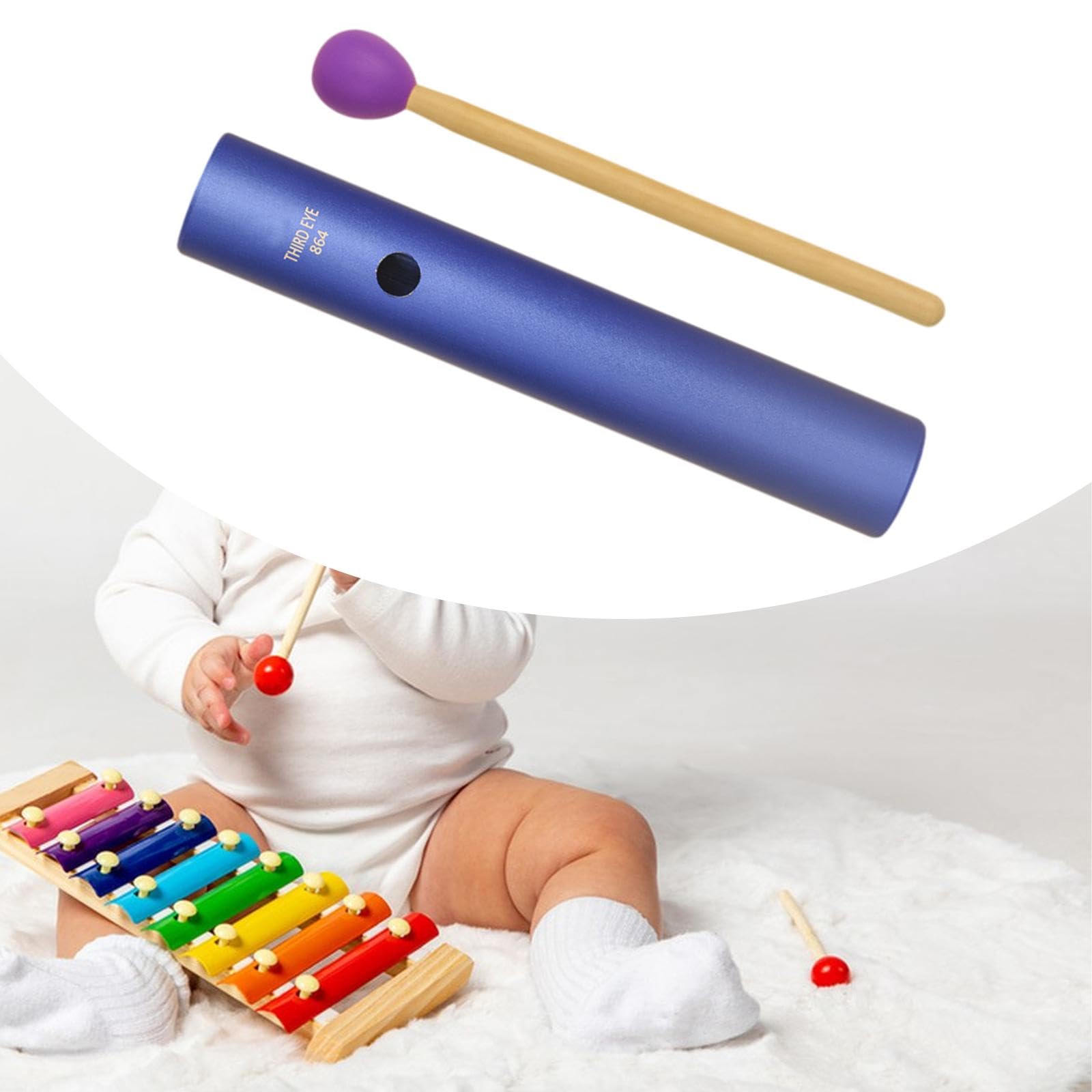 Colcolo Tube Wah en Alliage d'aluminium, Jouet Musical, Shaker, Instrument de Musique Professionnel, Instrument Guiro, Tube de Rythme éducatif pour Enfants, Indigo