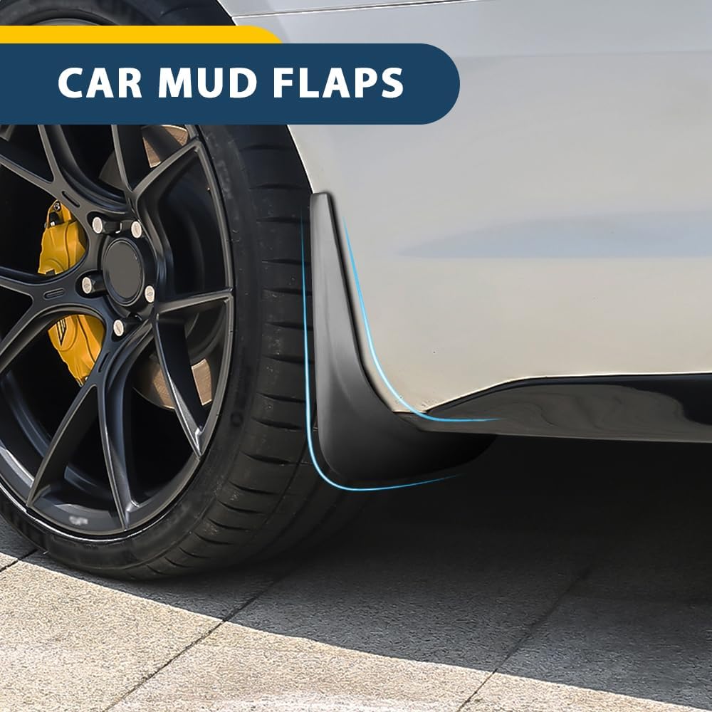4PCS Car Mud Flaps, Mud Guard, No Drilling No Tape Mudflaps All Weather Protector Mudguards, Front and Rear Side Splash Guards Vehicle Sediment Protection Auto Accessories Universal for Cars