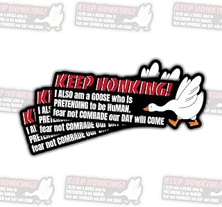 (3 Pcs) Goose Bumper Keep Honking Sticker – Funny Loud Bird Quote for Drivers and Chaos Lovers for Laptop Water Bottle Phone Case Tumbler Kindle Hard Hat Quote Decal Gifts 3 Inches