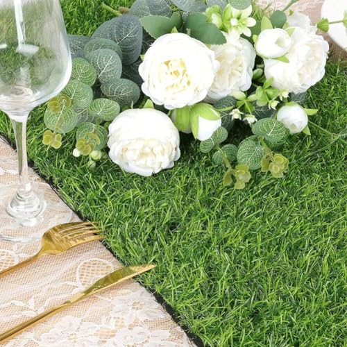 Napperons en gazon synthétique et chemin de table en herbe pour fêtes - 4