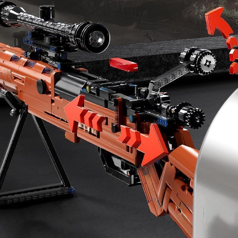 Technik Arme Jeu de Construction, Militaire Maquette de Fusil de Précision 98K Gun, 653+Pièces Blocs de Construction Compatible avec Les Grandes Marques