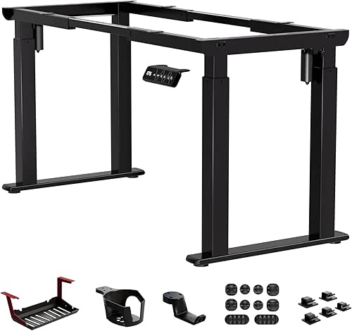 4-Leg Standing Desk Frame Dual Motor, Electric Adjustable Legs Compatible