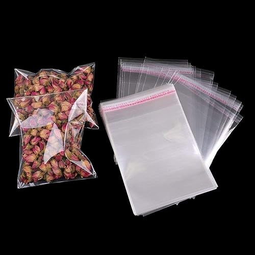 Miniatura 3 de 200 bolsas de celofán transparentes resellables de 4 x 5 pulgadas, autoadhesivas, bolsas de plástico OPP para golosinas de alimentos, ideales para