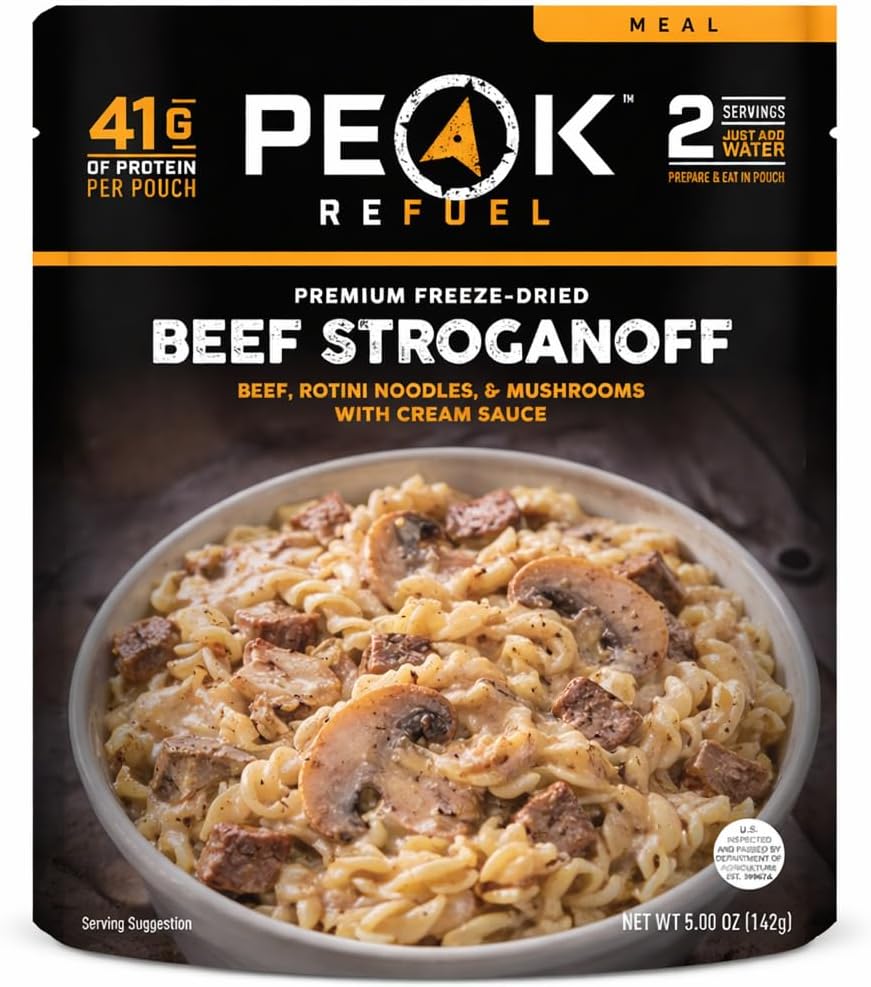 Beef Stroganoff | Freeze Dried Backpacking and Camping Food | Amazing Taste | High Protein | Real Meat | Quick Prep Meals