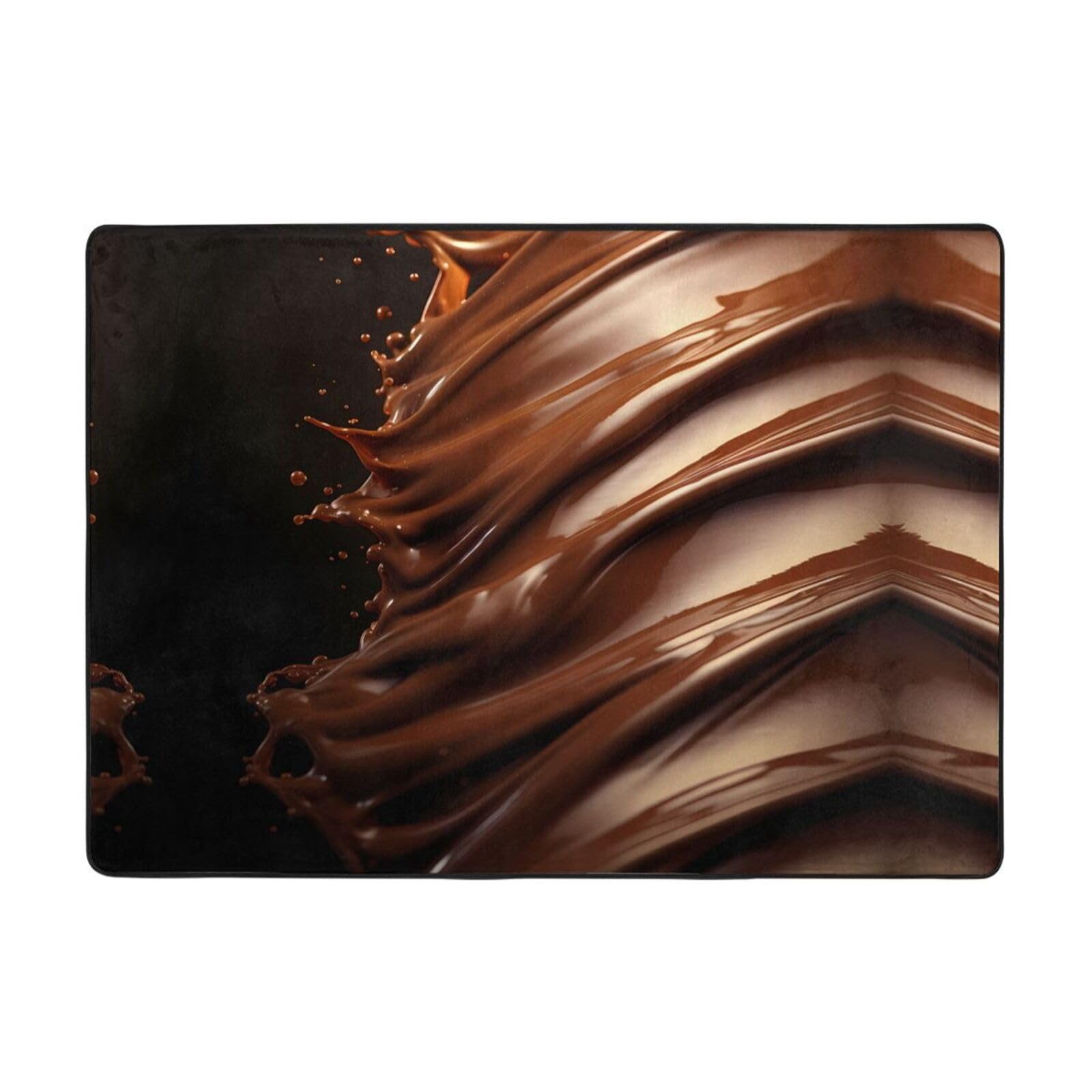 Tapis imprimé chocolats grand format rectangulaire antidérapant et doux de maison
