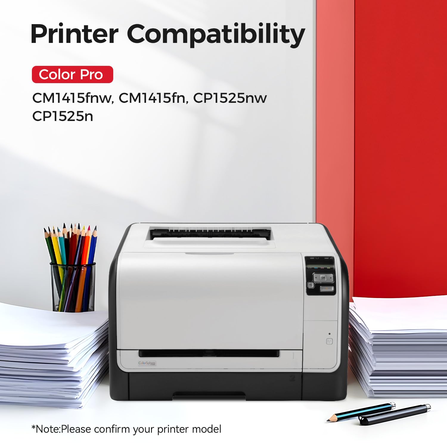 128A Toner Cartridge 4-Pack Black Cyan Yellow Magenta High Yield Replacement for 128A CE320A CE321A CE322A CE323A Compatible with HP Laserjet Pro Color MFP CM1415fn CM1415fnw CP1525nw CP1525n Printer