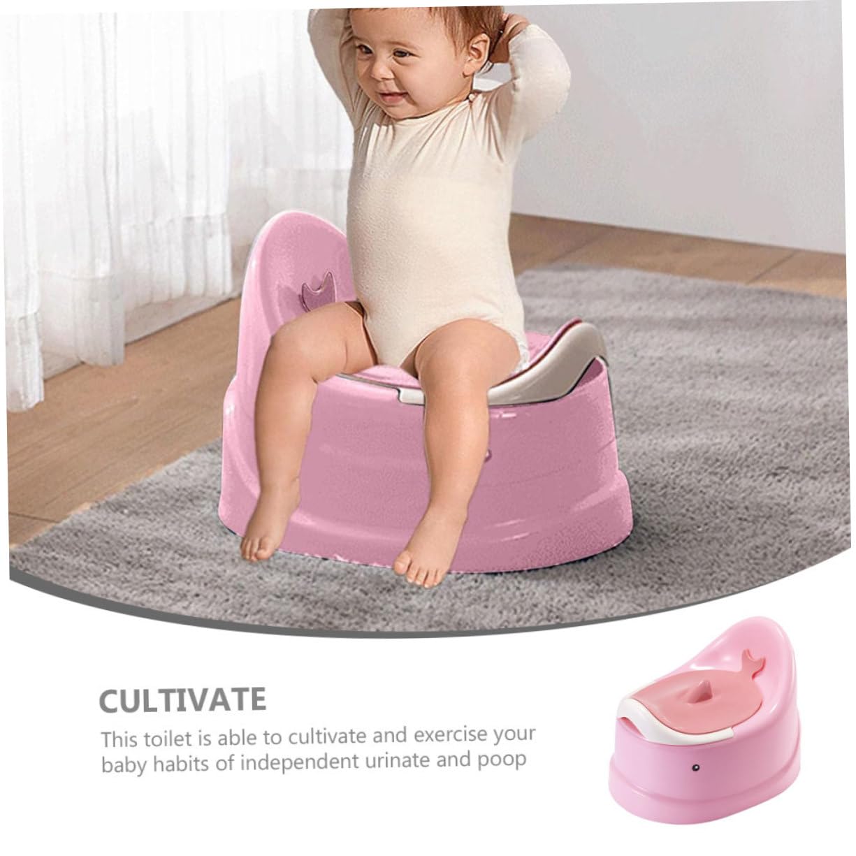 Orinal para Niños Pequeños Rosa Pp Portátil y Reutilizable