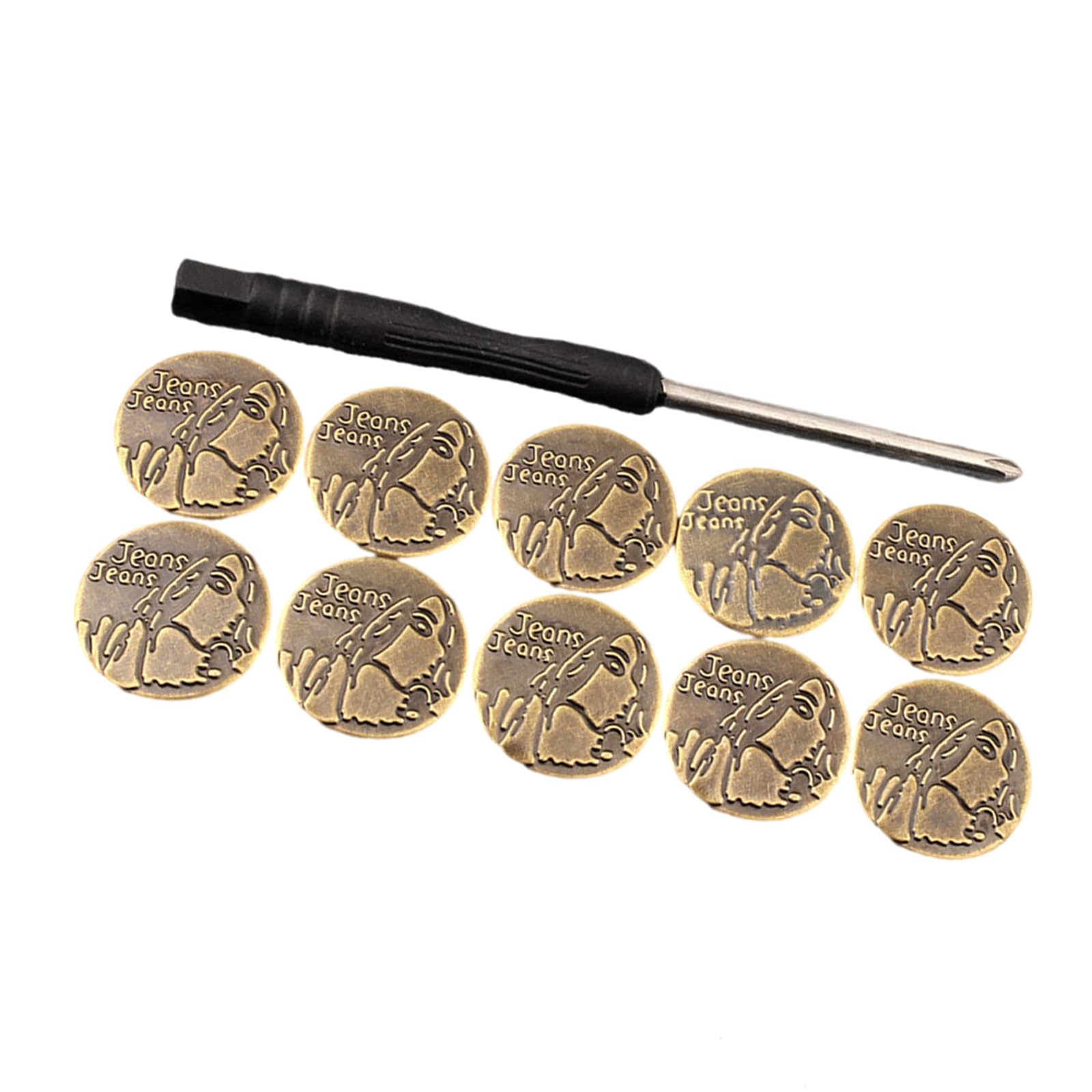 HZBB 10 Pcs Jeans Buttons Metal 17mm Waistband Button Trousers Replacement Buttons Without Sewing for Jeans Pants