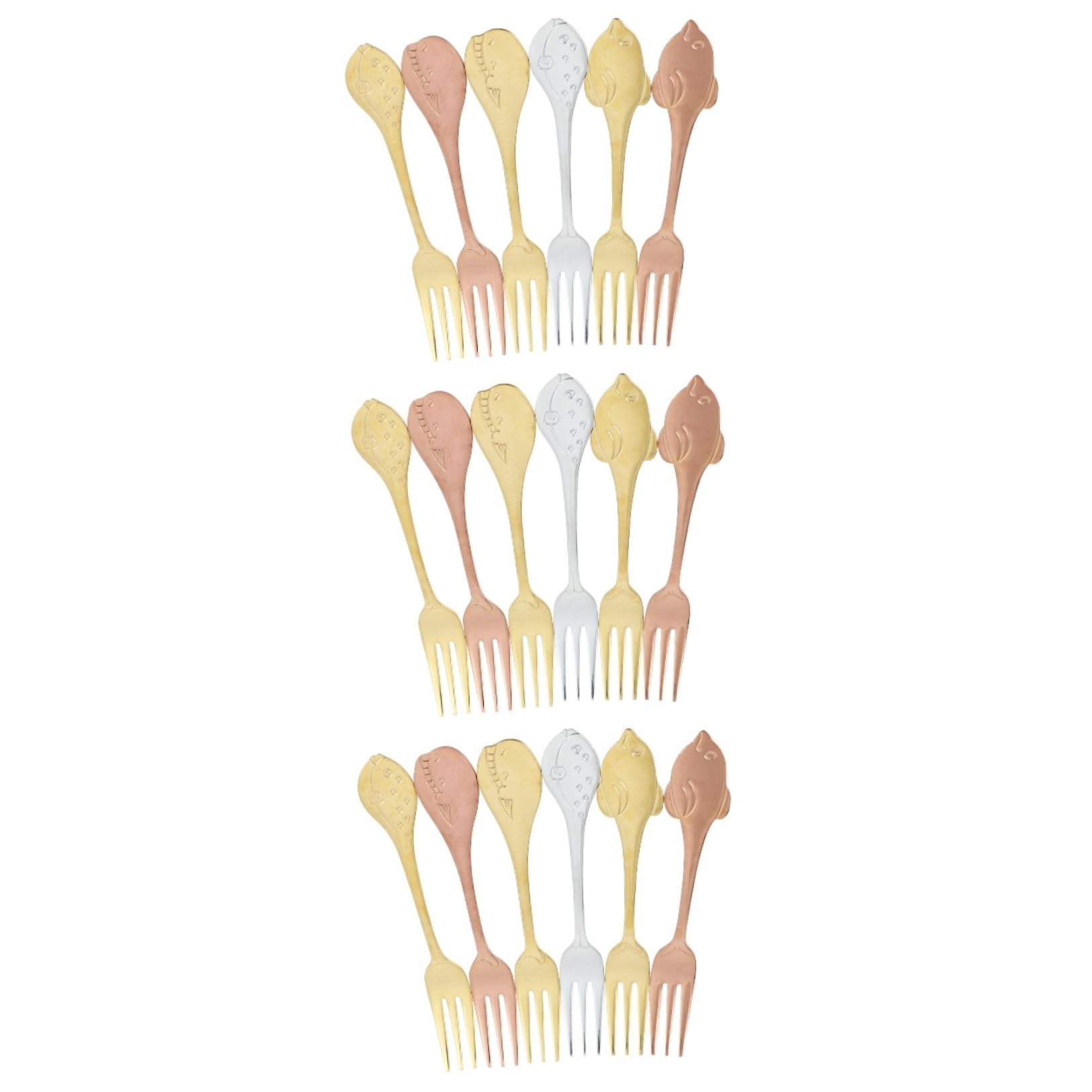 DECHOUS 18pièces Six Fourchettes à Dessert Acier Poignée Longue Pour Fruits Salades Et Apéritifs Pour Et Design Élégant