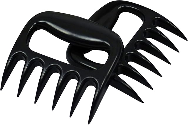 Meat Claws for Shredding - BBQ Accessories Tools Utensils - Pulled Pork Claws - Shredder Forks for Barbecue Cooking Kitchen - Heat Resistant ABS BPA3 Durable Plastic - Set of 2 Bear Paws in Black