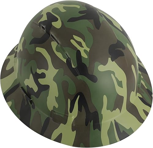 Casco duro de ala completa HDPE, casco de seguridad de construcción con orificios ventilados, suspensión de trinquete ajustable de 6 puntos, cumple