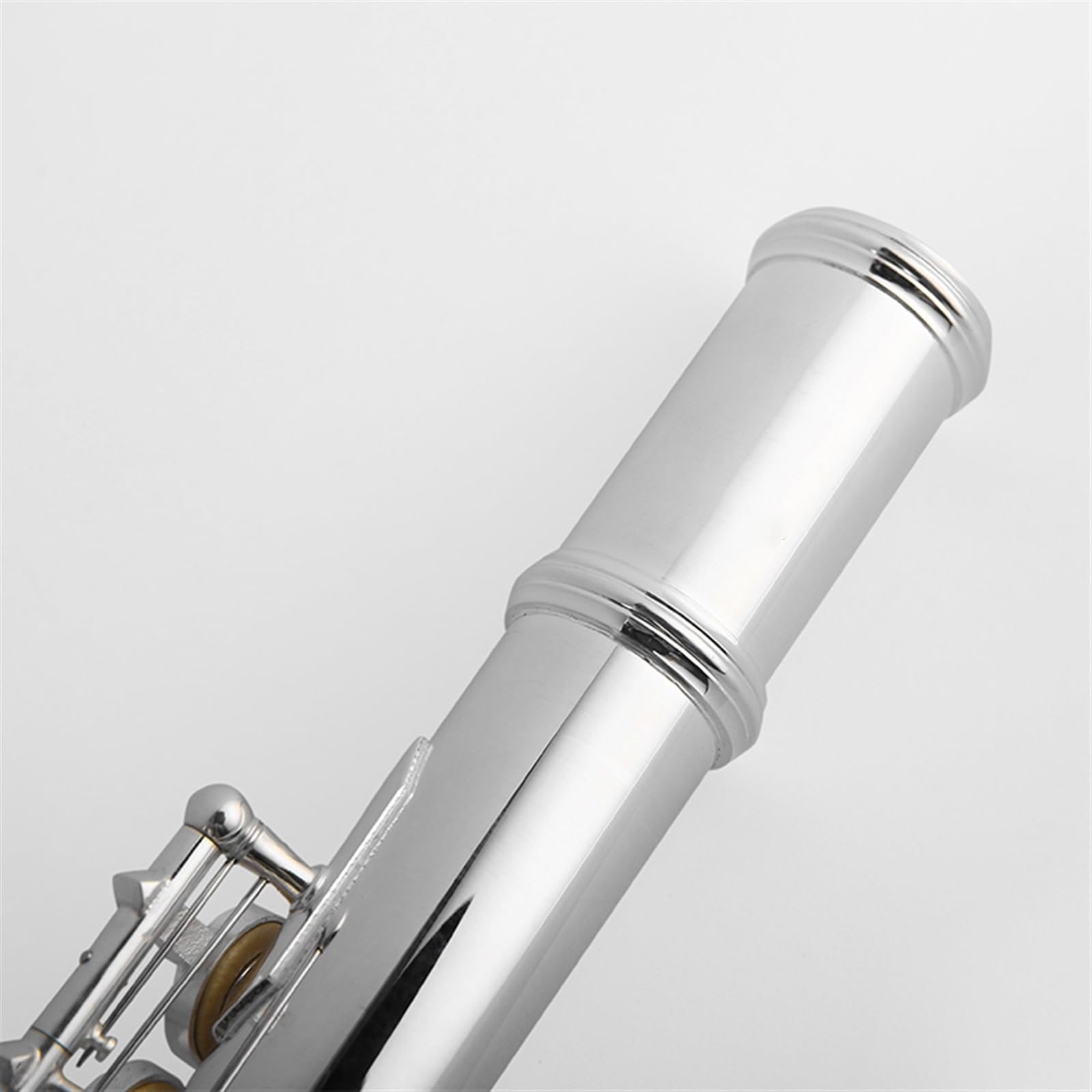 flauta travesera Botón Francés 16 Orificios Cerrados C-tune Flauta Cuerpo Plateado De Cobre Blanco Para Principiantes instrumento de flauta profesional