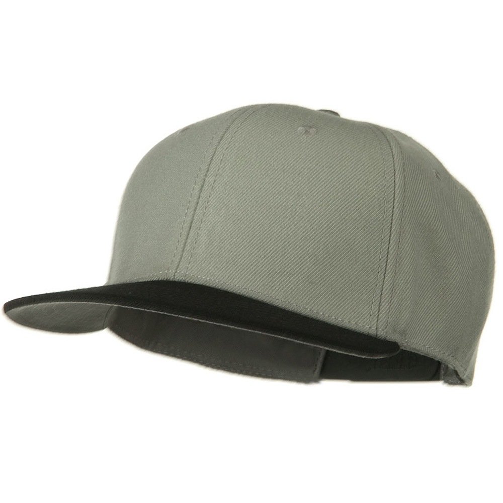 OTTOWool Blend Flat Visor Pro Style Snapback Cap - Black Grey