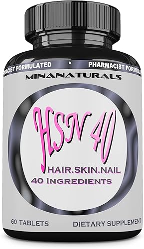 MINANATURALS HSN 40 Suplemento para el crecimiento del cabello Vitaminas minerales aminoácidos biotina 10000 mcg queratina colágeno para cabello más