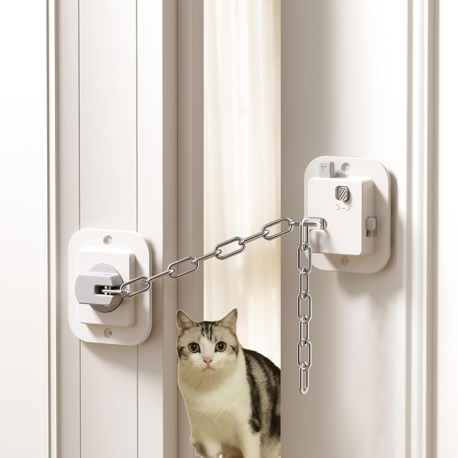 YEYA Cat Door Latch Holder - Adjustable Strap from 1.5" to 10", 1-Pack Door Stopper & Prop to Keep Door Open for Cats & Toddler, No Tools Required