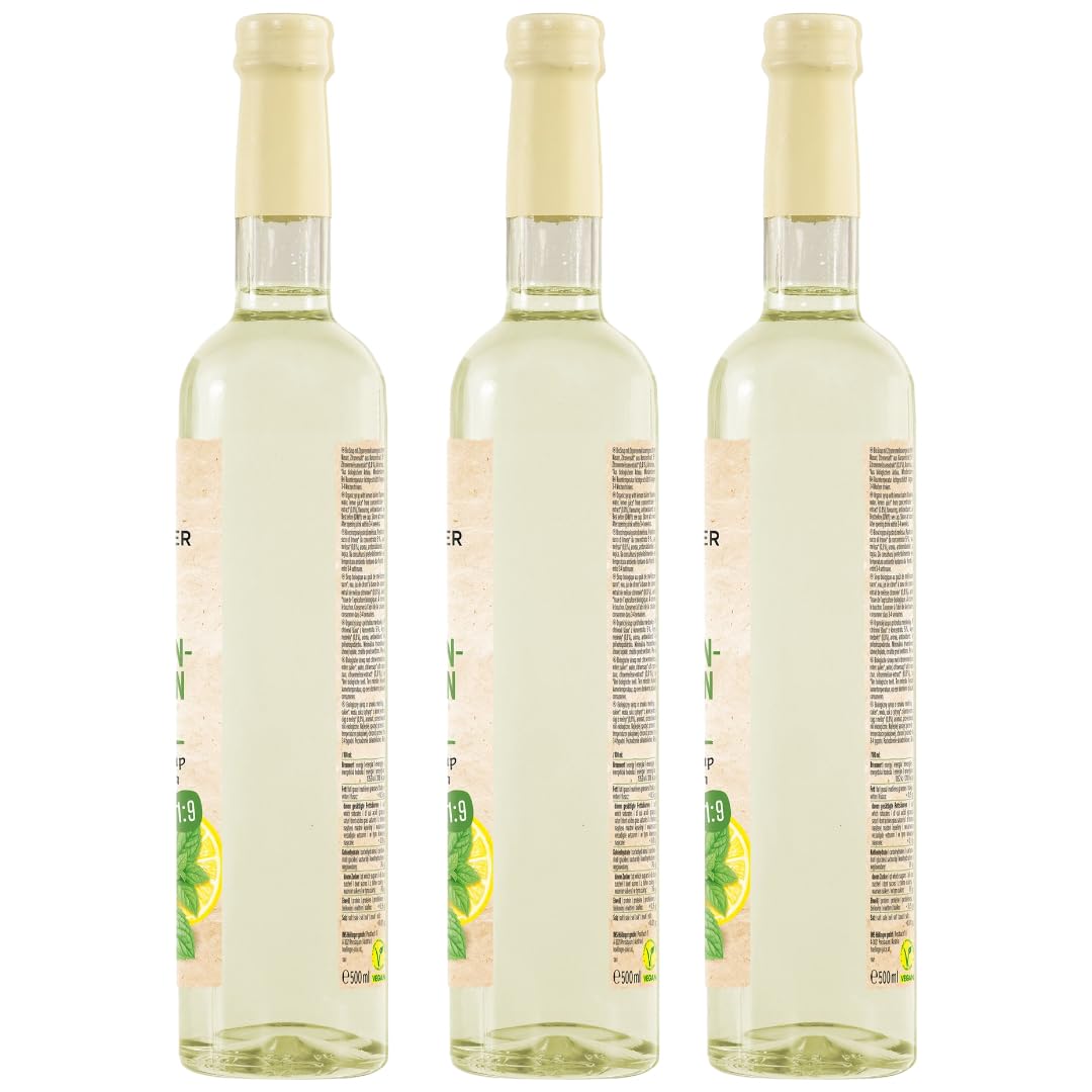 Höllinger Sciroppo Biologico Melissa e Limone, 3x500ml, Concentrato 1:9
