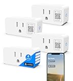Mini Matter Smart Plug,Compact Design, Matter Over WiFi(2.4Ghz), Works with Apple HomeKit, Alexa & Google, Smart Life APP with Schedule Timer, 4Pack