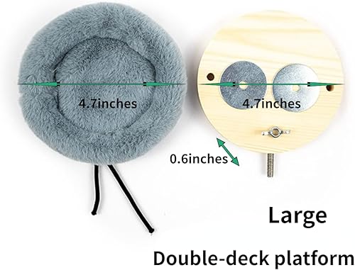 Bird Perch Stand Platform with Warm Cotton Cushion, Wood Parrot Perch for Pet Parrot, Budgies, Parakeet, Cockatiels, Conure, Lovebirds, Rat, Mouse Cage (Small, Grey)