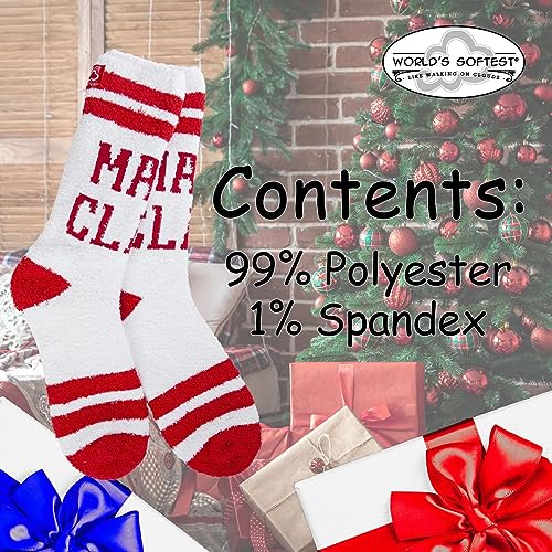 Image of World's Softest Cozy Collection Crew Socks - Smooth Multi Colors Cozy Socks - Knit Top Holiday Spirit Fashion Socks