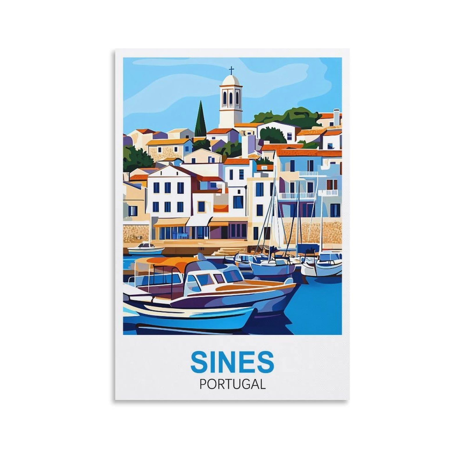 EZMLFA Diamond Art Kits Adults,Sines Portugal,5D Dimond Picture, Crystal Gem Art Crafts for Boys Girls, DIY Mosaic Creations Set for Home Decor 40x50cm