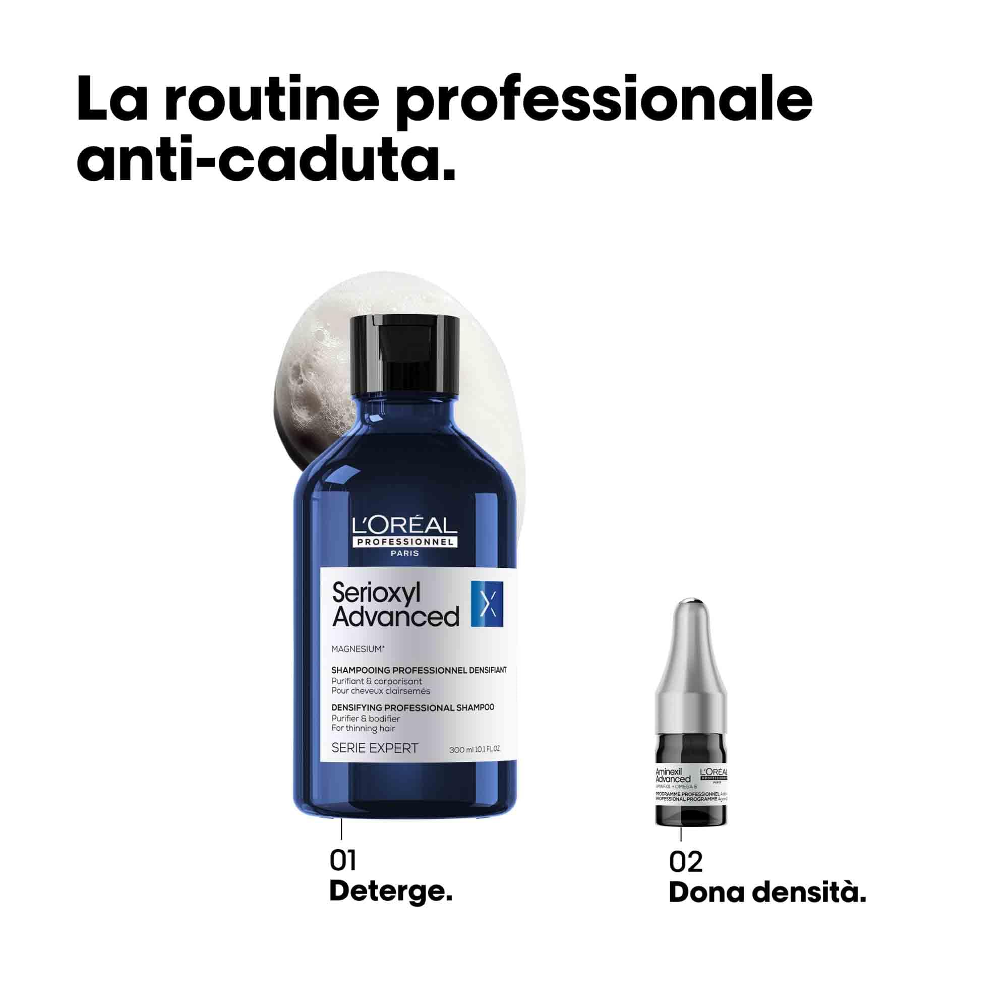 L'Oréal Professionnel, Fiale Contro la Caduta dei Capelli, Mantenimento, Ancoraggio dei Capelli Migliorato, Attività alla Radice Stimolata, Aminexil Advanced, 42x6ml
