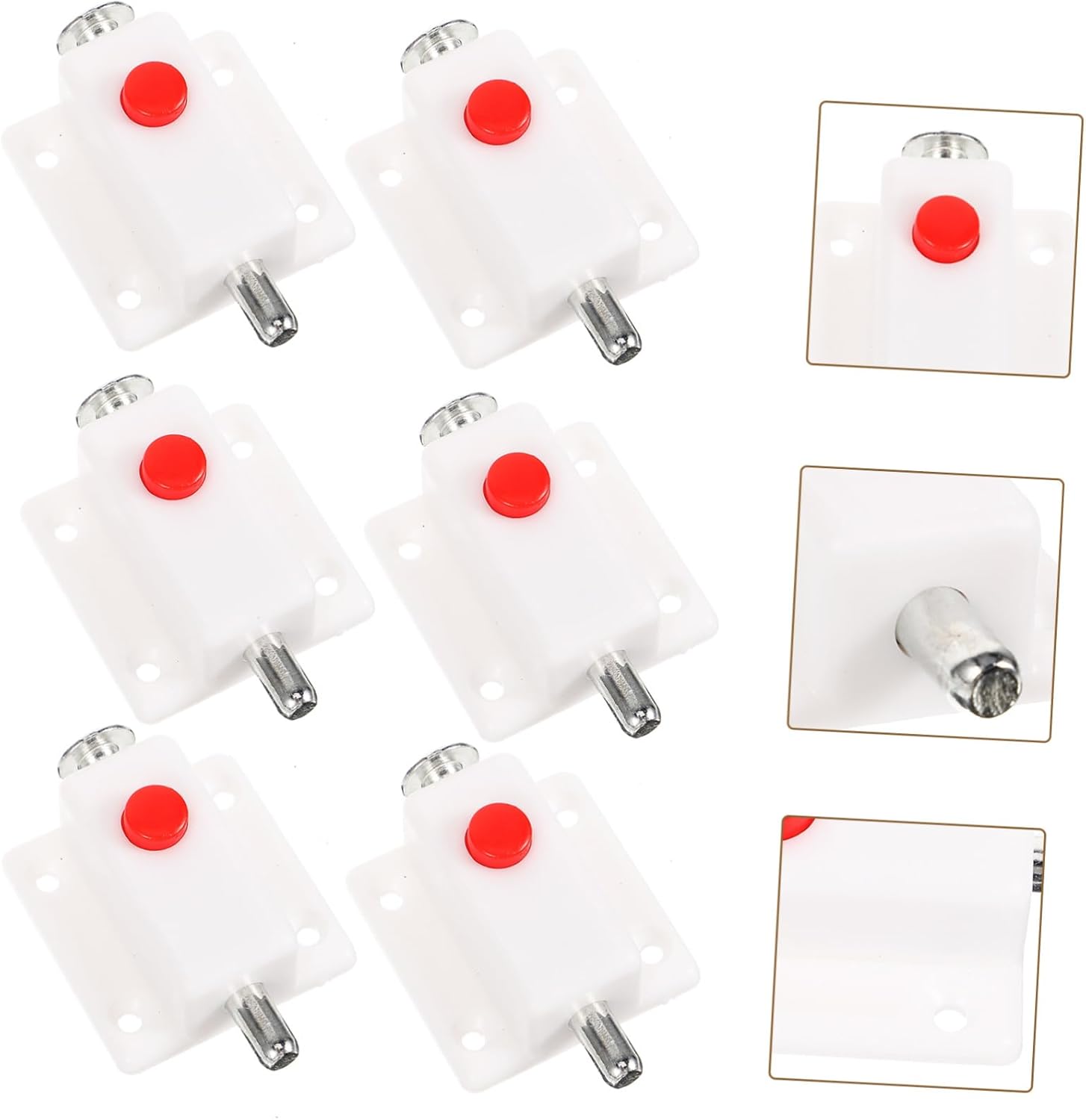 Gadpiparty 50pcs Spring Latch Bolt Lock Heavy Duty Door Security Latches for Cabinet Doors Cover for Applications