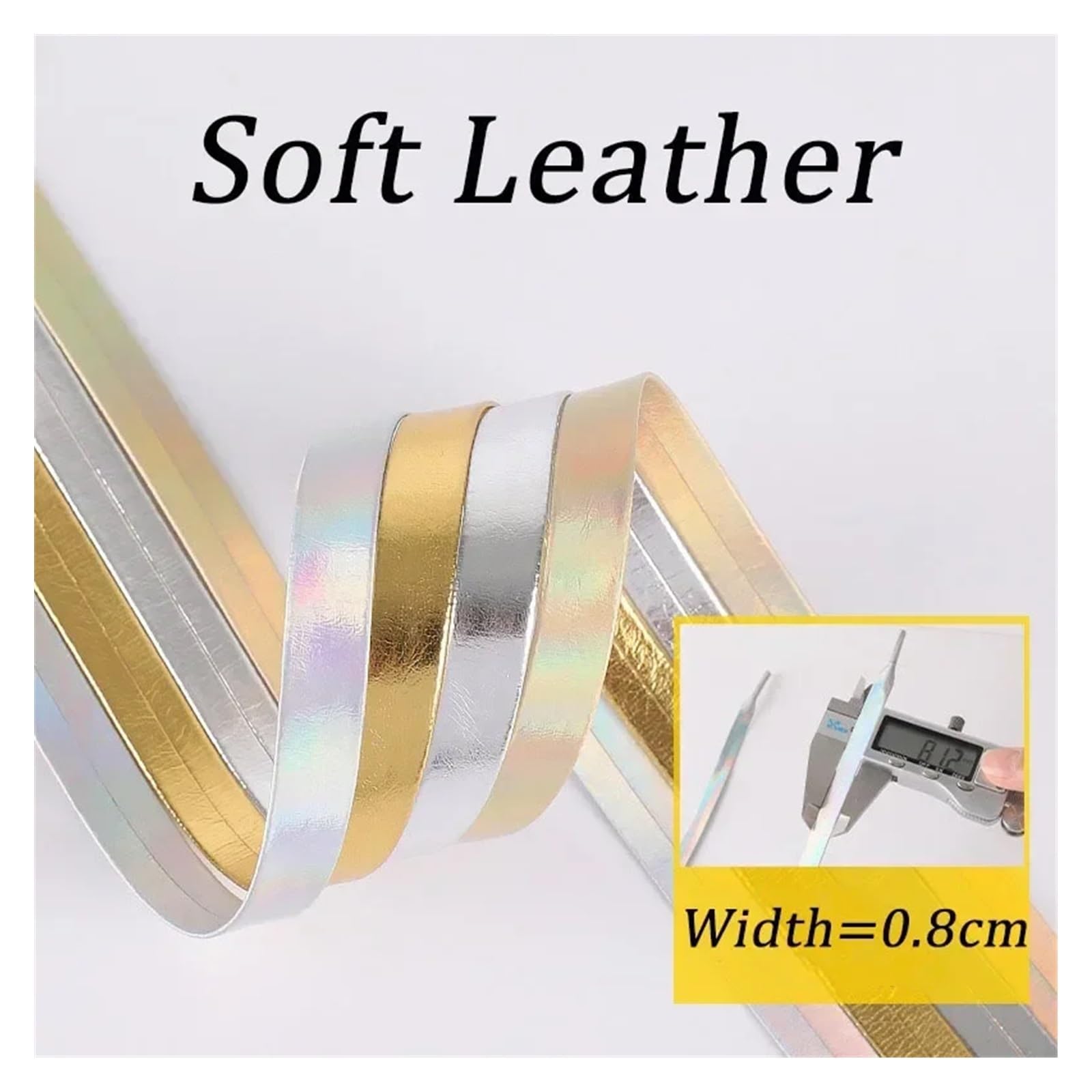 Lacets, Lacets Couleur Argent Or Lacets en Cuir Souple Femmes Hommes(Silver)