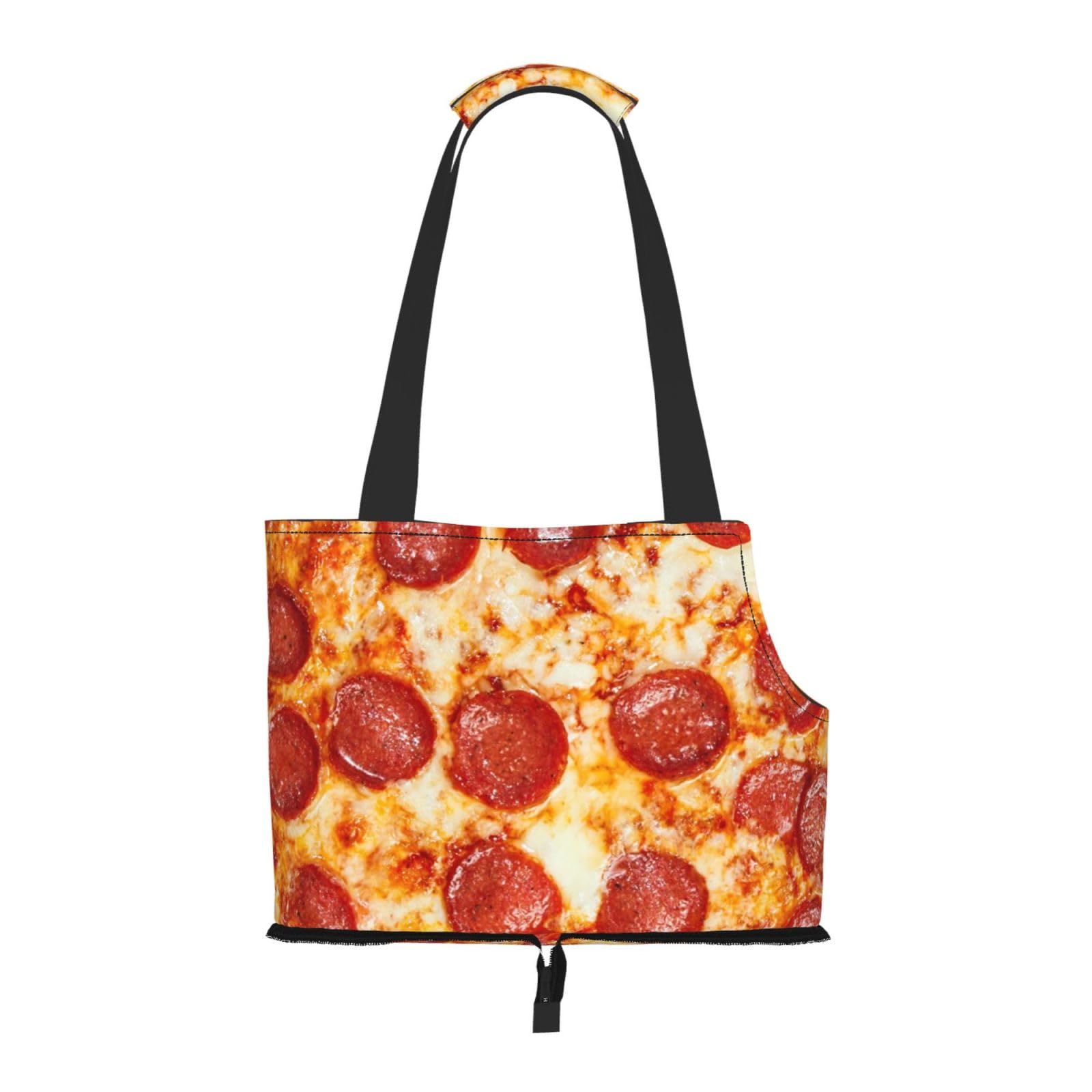 Xsovgoi Pet Carrier Purse, Pizza Dog Tote Bag Carrier, Pet Cat Tote Bag