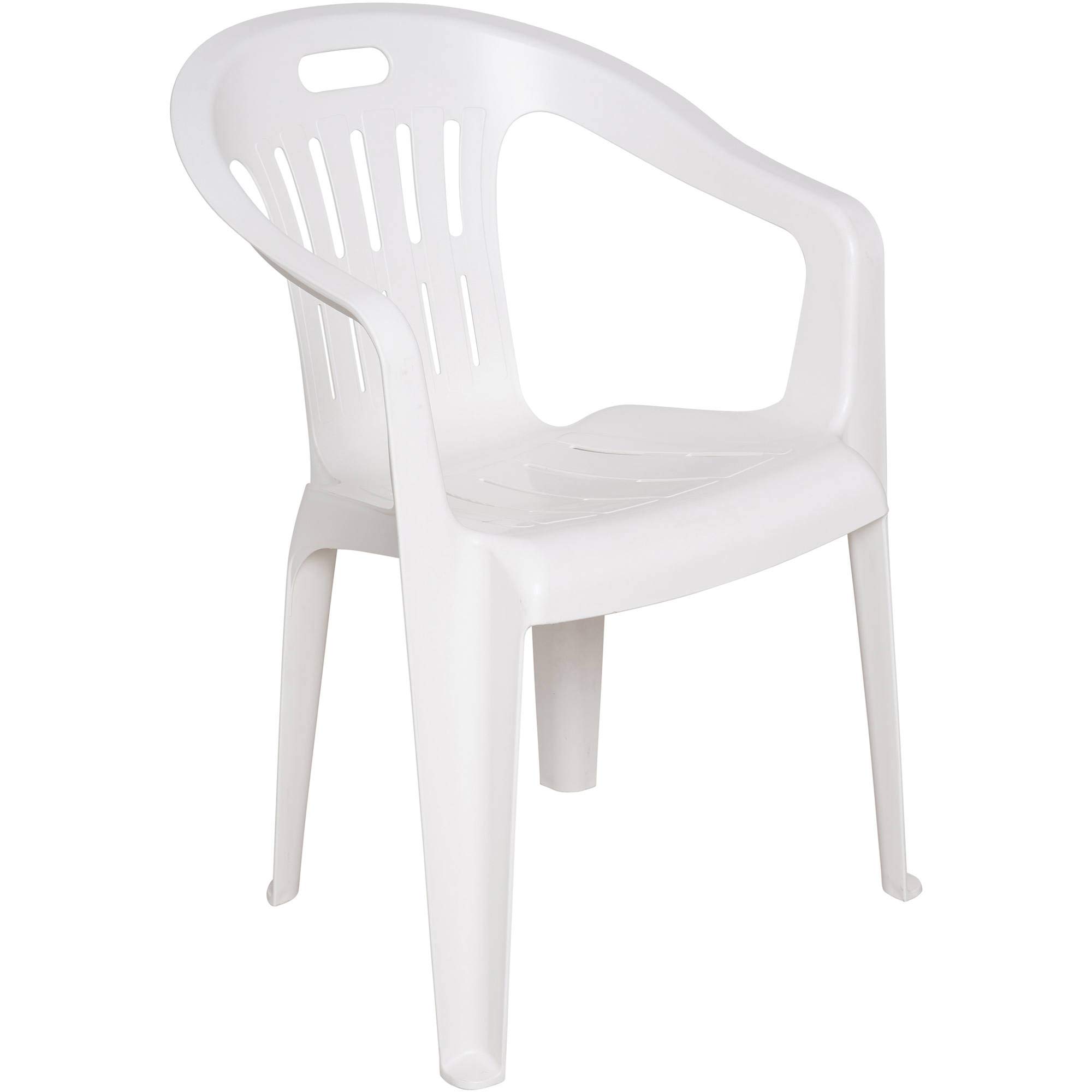 Dmora Set di 4 Sedie impilabili Schienale Basso con braccioli, Made in Italy, 56 x 55 x 78 cm, Color Bianco