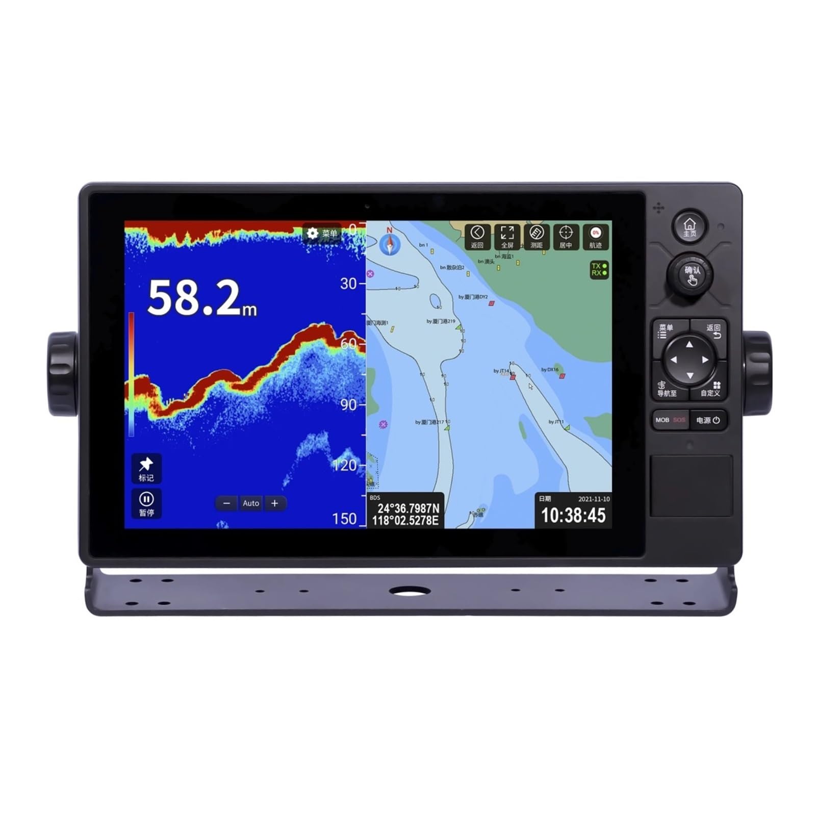 Traceur De Cartes GPS AIS Marin Combiné avec Écran Tactile Fonctionnel 10" Navigation PréCise